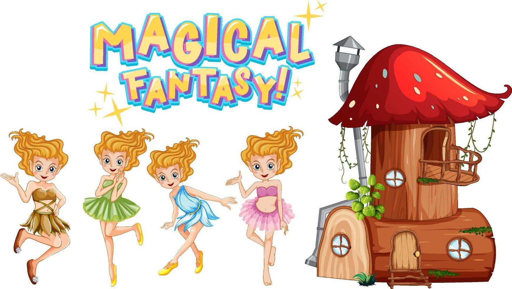 Set of fairy tales cartoon characters vector