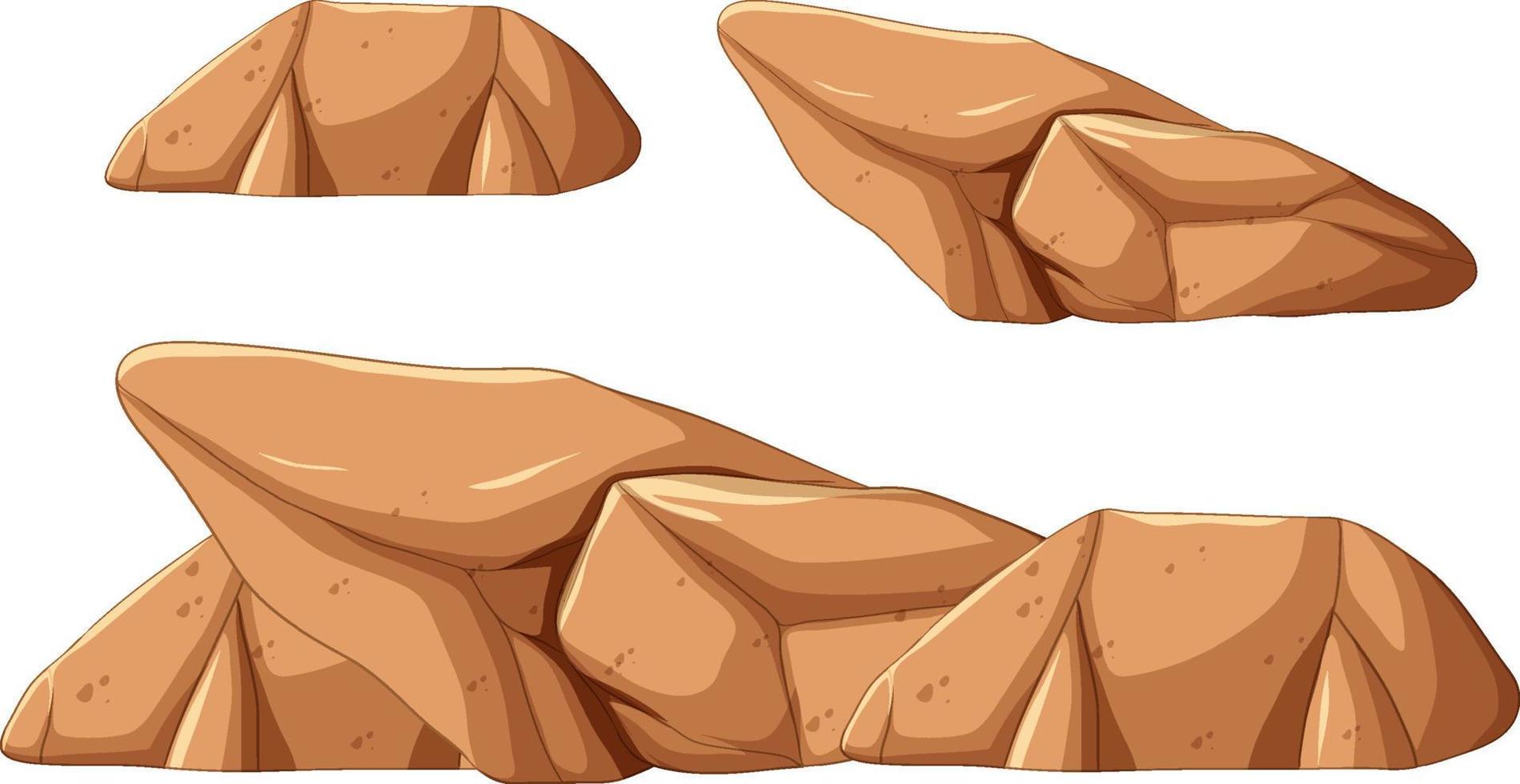 conjunto de rocas marrones en diferentes formas vector