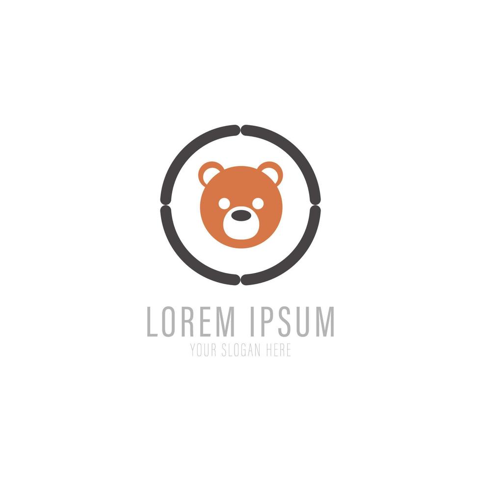 Cute bear logo vector concept.