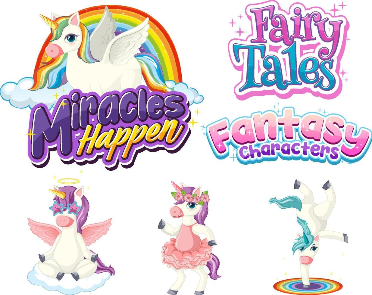 Set of fairy tale cartoon characters vector