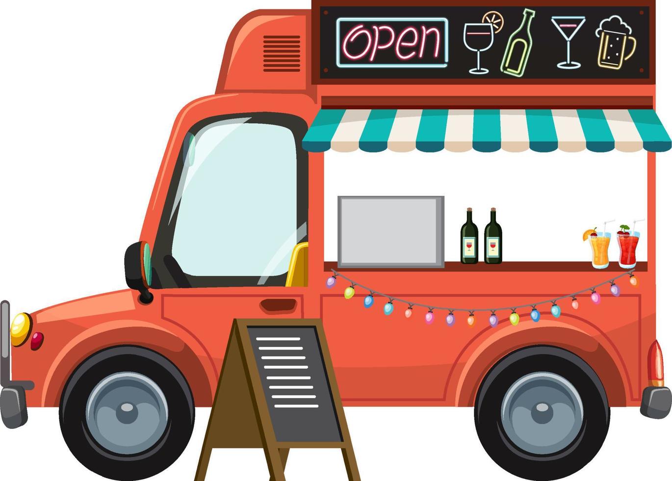 Cute food truck on white background vector