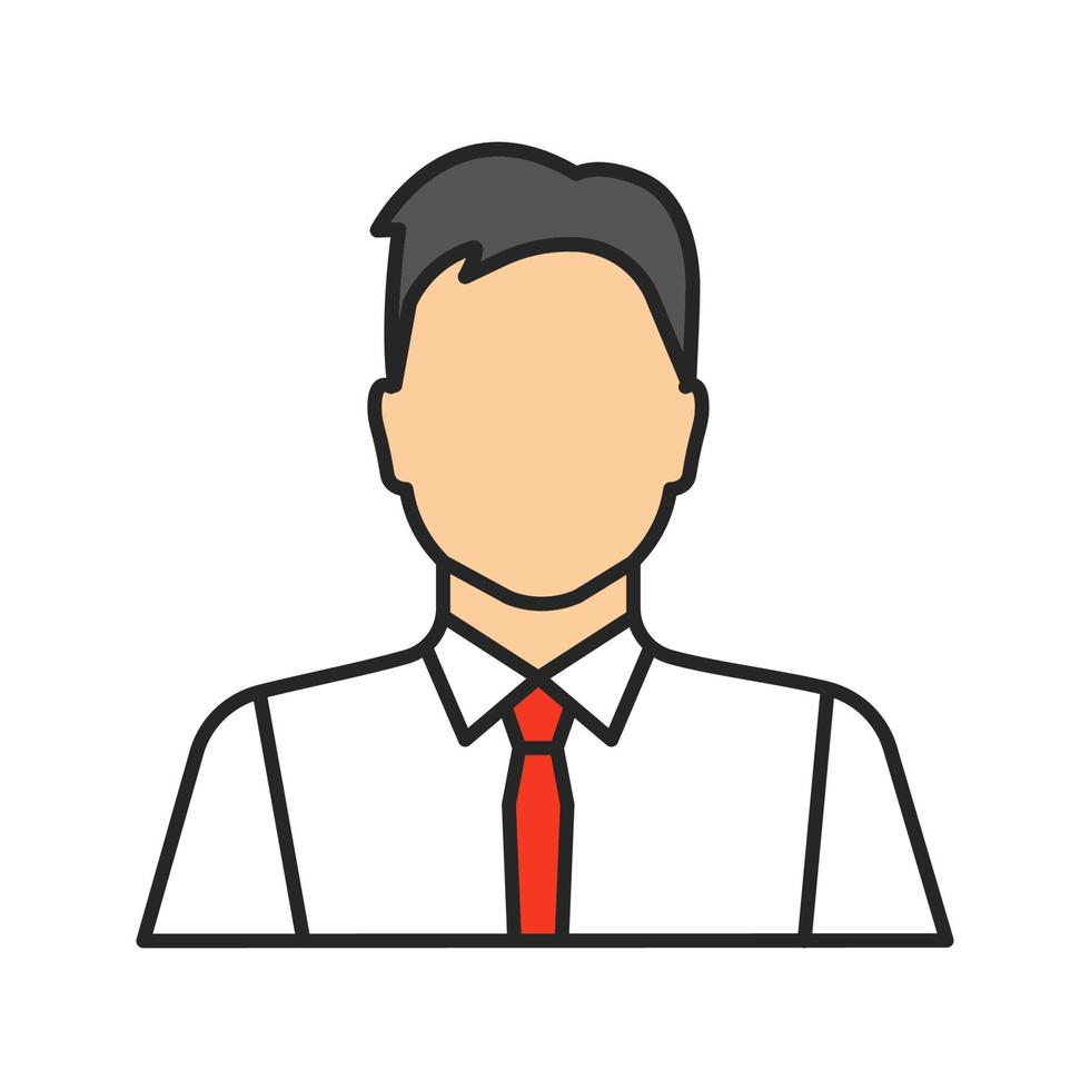 icono de color de trabajador de oficina. creador de fiestas, showman. empresario, administrador, gerente. ilustración vectorial aislada vector