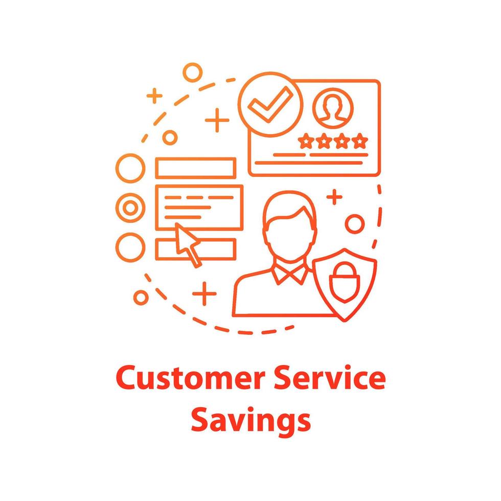 Customer service savings concept icon. Loyalty program. Customer retention, attraction idea thin line illustration. Client support. Vector isolated outline drawing