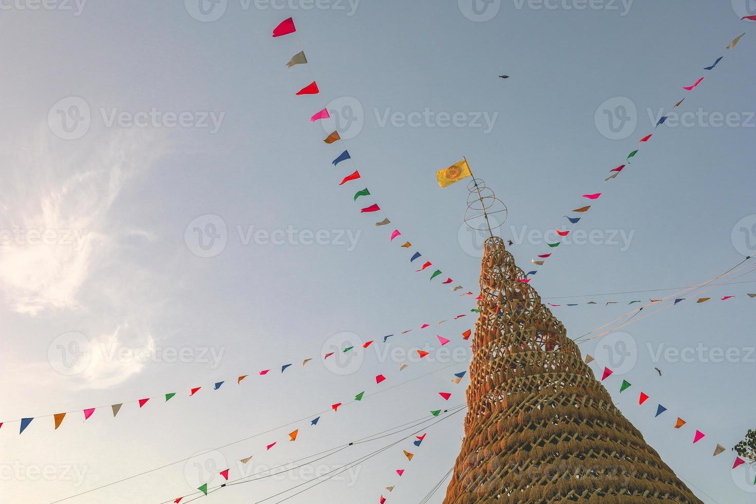 Rice paddy has been make to Pagoda by farmmer photo