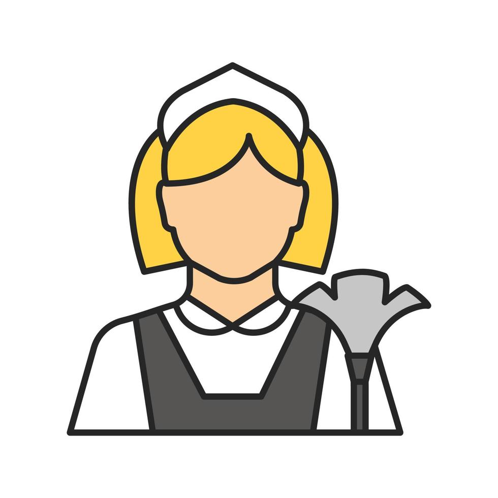Maid color icon. Cleaner. Housekeeping. Isolated vector illustration