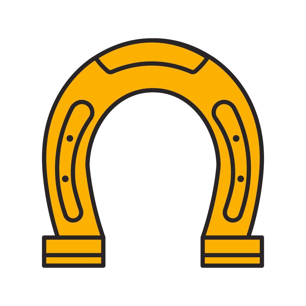 Horseshoe color icon. Symbol of success and good luck. Isolated vector illustration