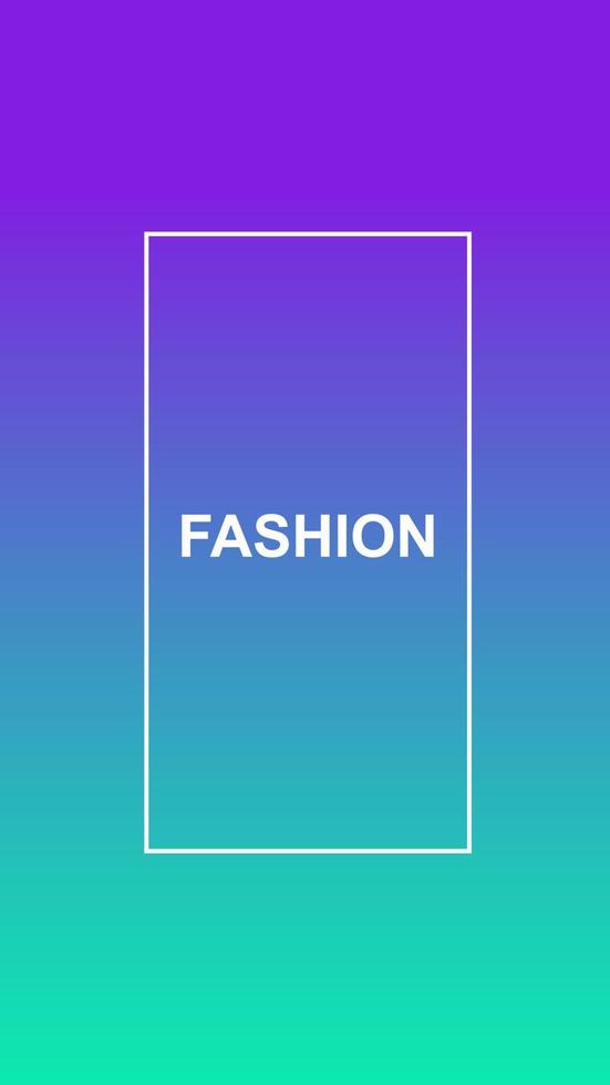 Fashion social media story duotone template. Gradient blue advertising web banner with text, promotion content layout. Modern vibrant mobile app design. Blending turquoise color with frame mockup vector