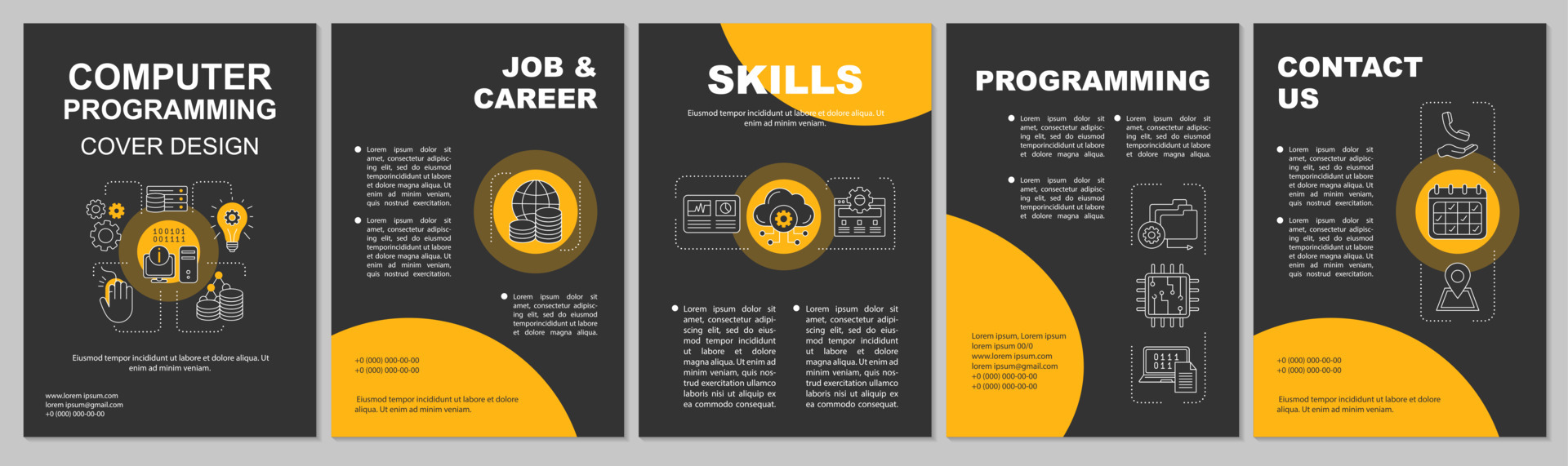 Computer programmimg brochure template layout. Software development ...