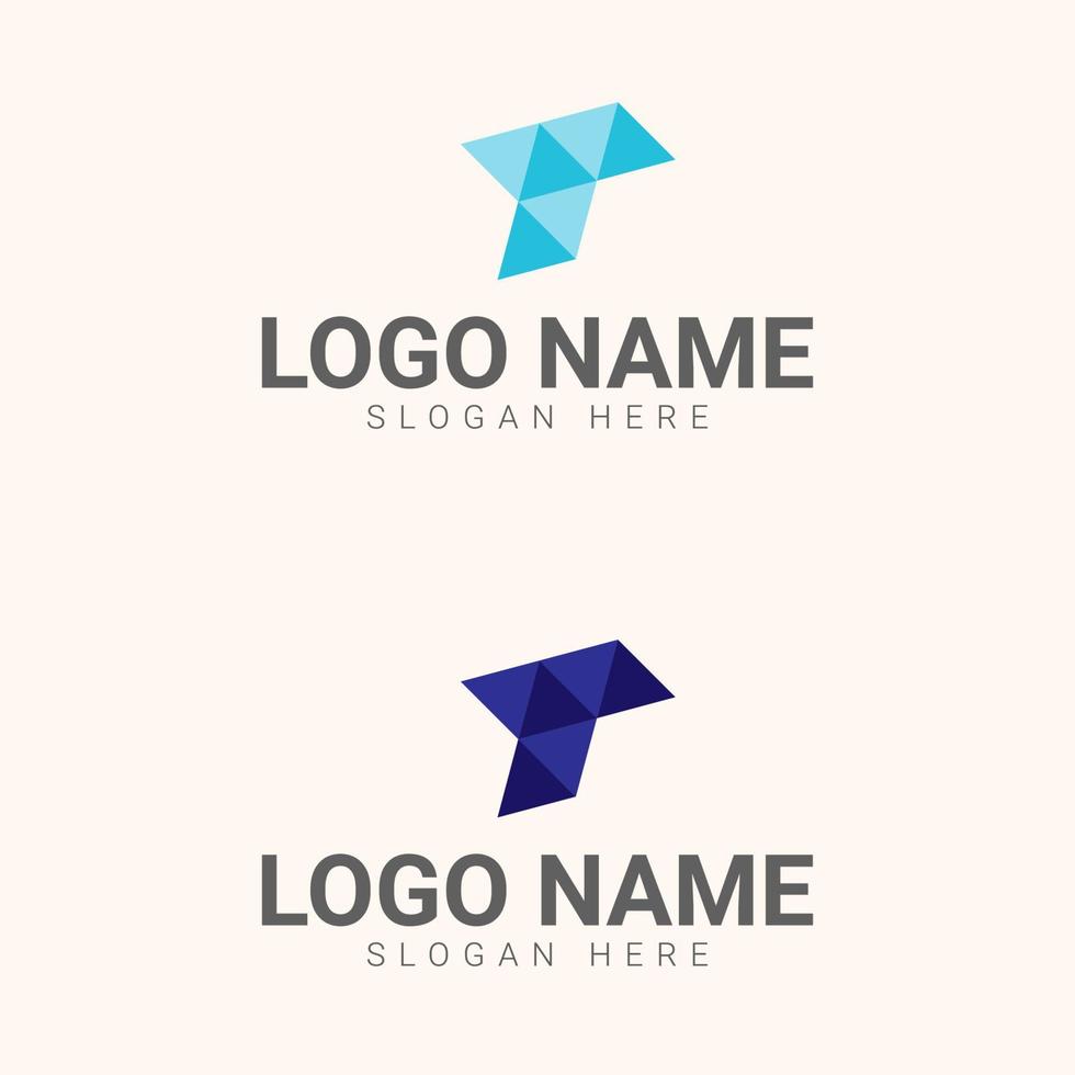 plantilla de diseño de logotipo moderno con letra inicial t - vector