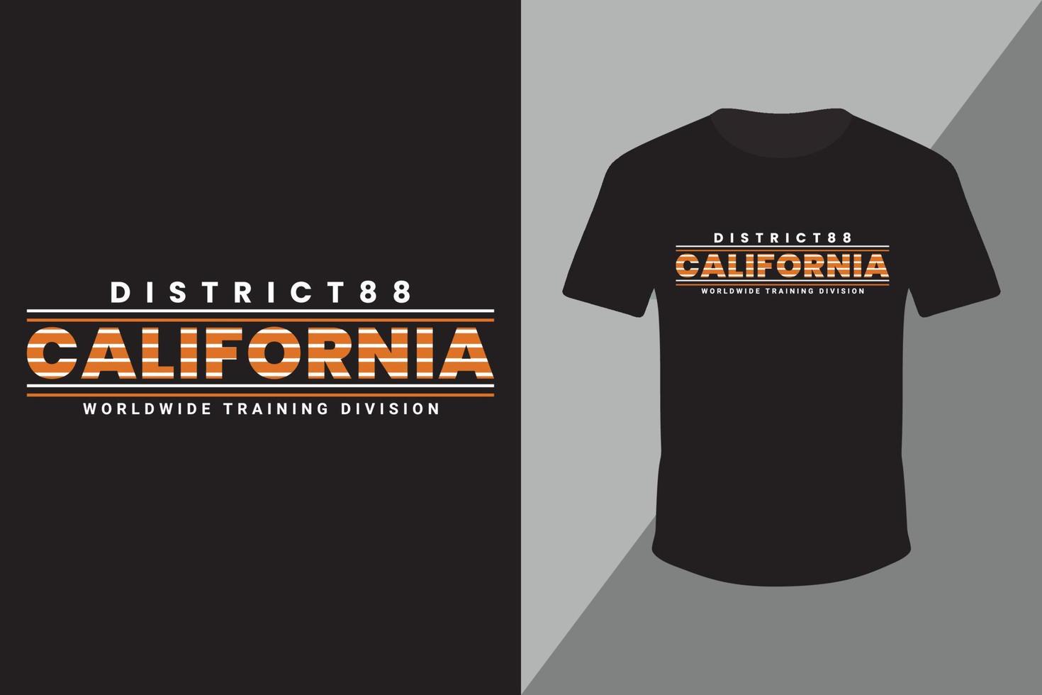 Illustration vector graphic of lettering tee design, district 88 California USA, perfect for t-shirts design, clothing, hoodies Free vector.