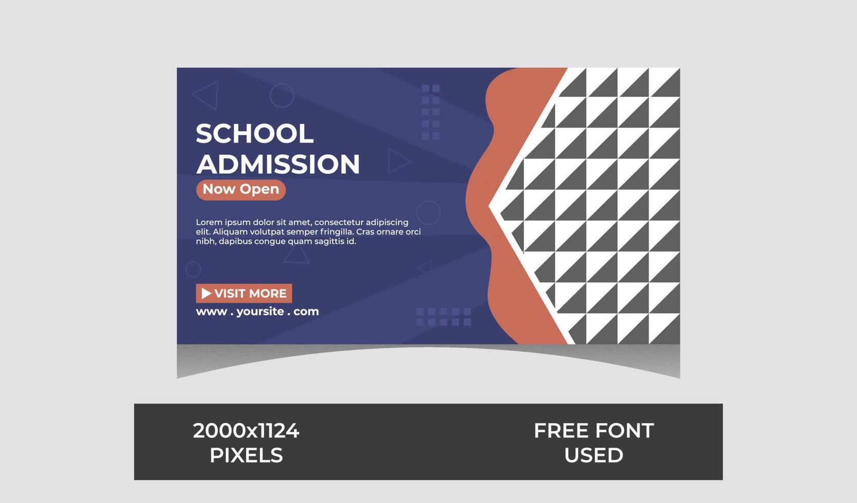 Editable Kids school education admission timeline cover layout and web banner free template vector