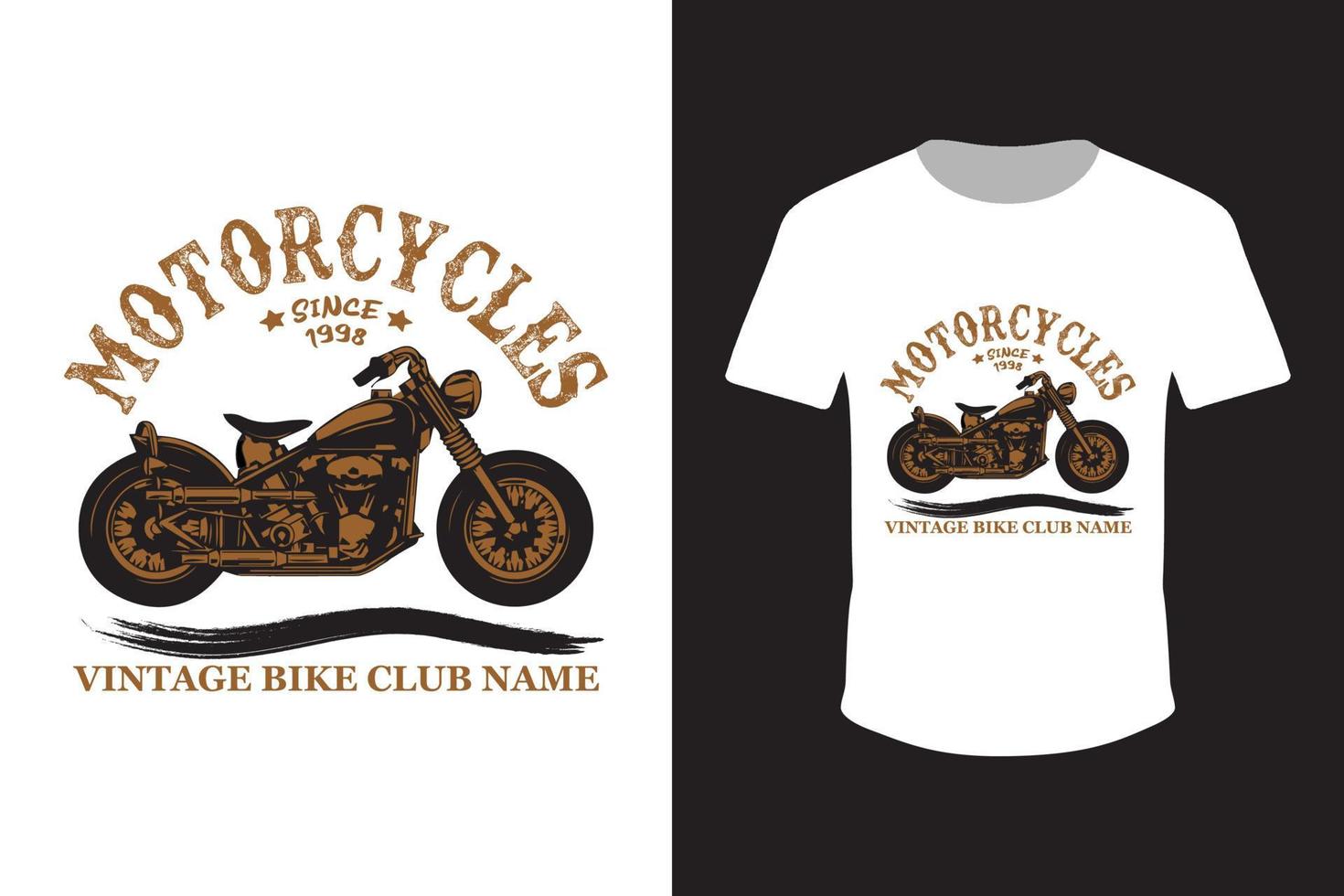 plantilla de vector libre de diseño de camiseta de club de motocicleta de camiseta vintage