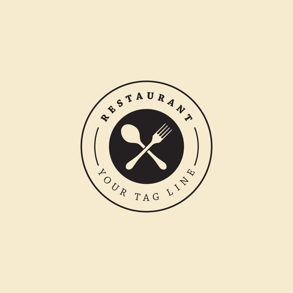 Restaurant logo with spoon and fork icon, Modern concept Restaurant logo design Free Vector template