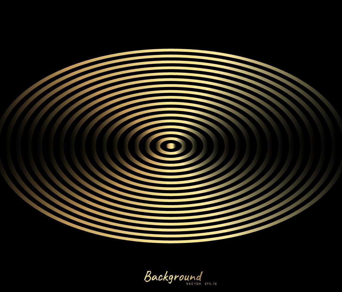 Concentric circle element. Gold luxurious color ring. Abstract  vector illustration for sound wave, golden graphic, Modern decoration for websites, posters, banners, template EPS10 vector