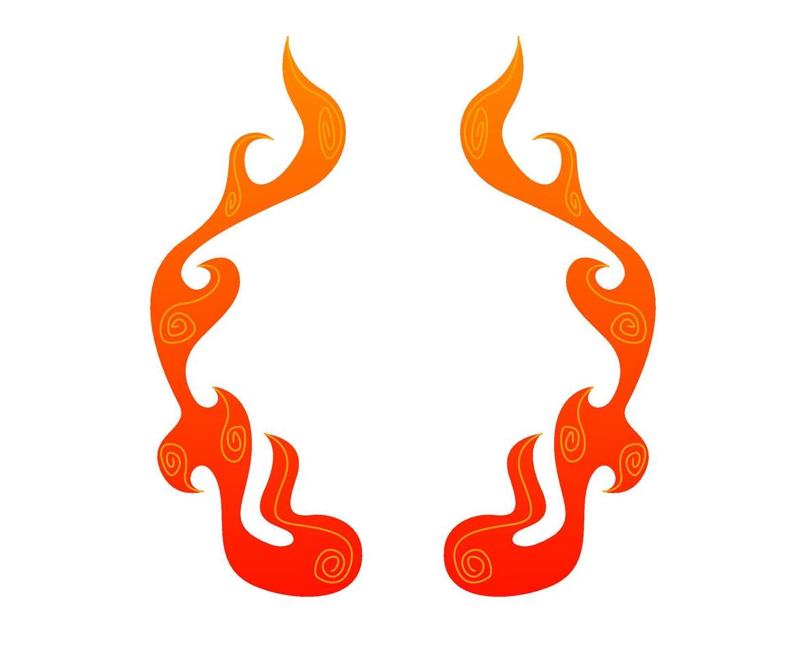 illustration of a burning fire, flame, fire frame, vector file fire illustration