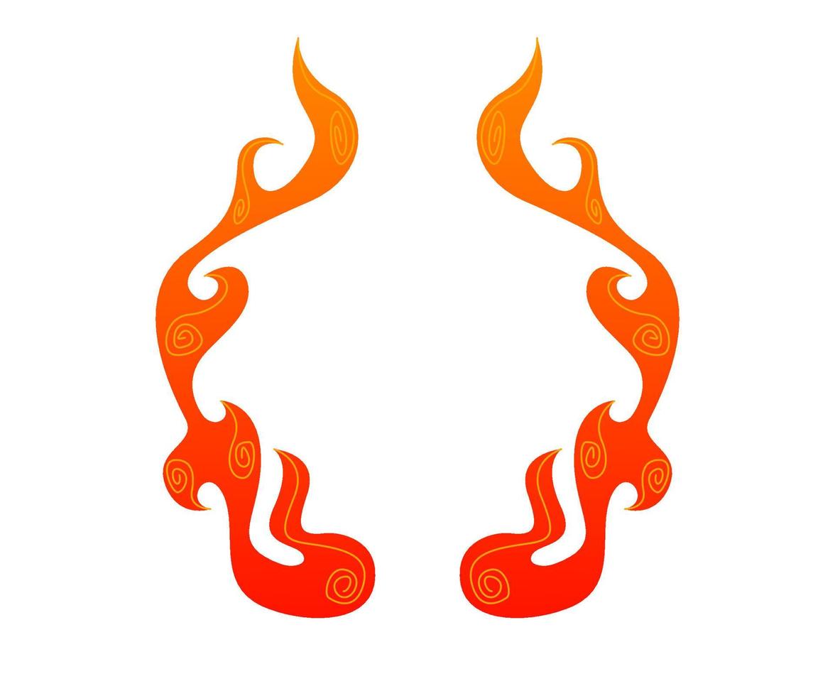 illustration of a burning fire, flame, fire frame, vector file fire illustration