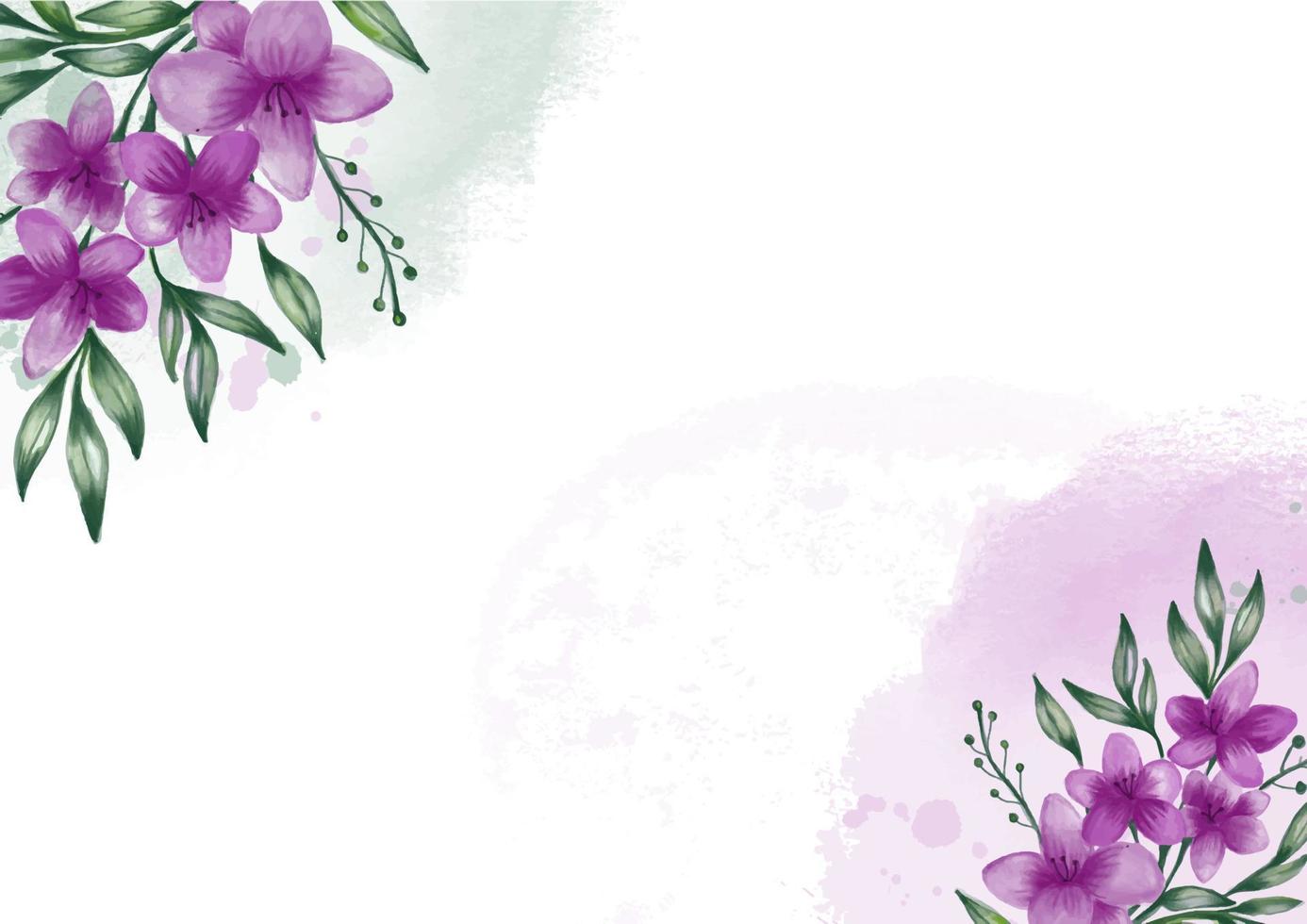 watercolor flower background template vector