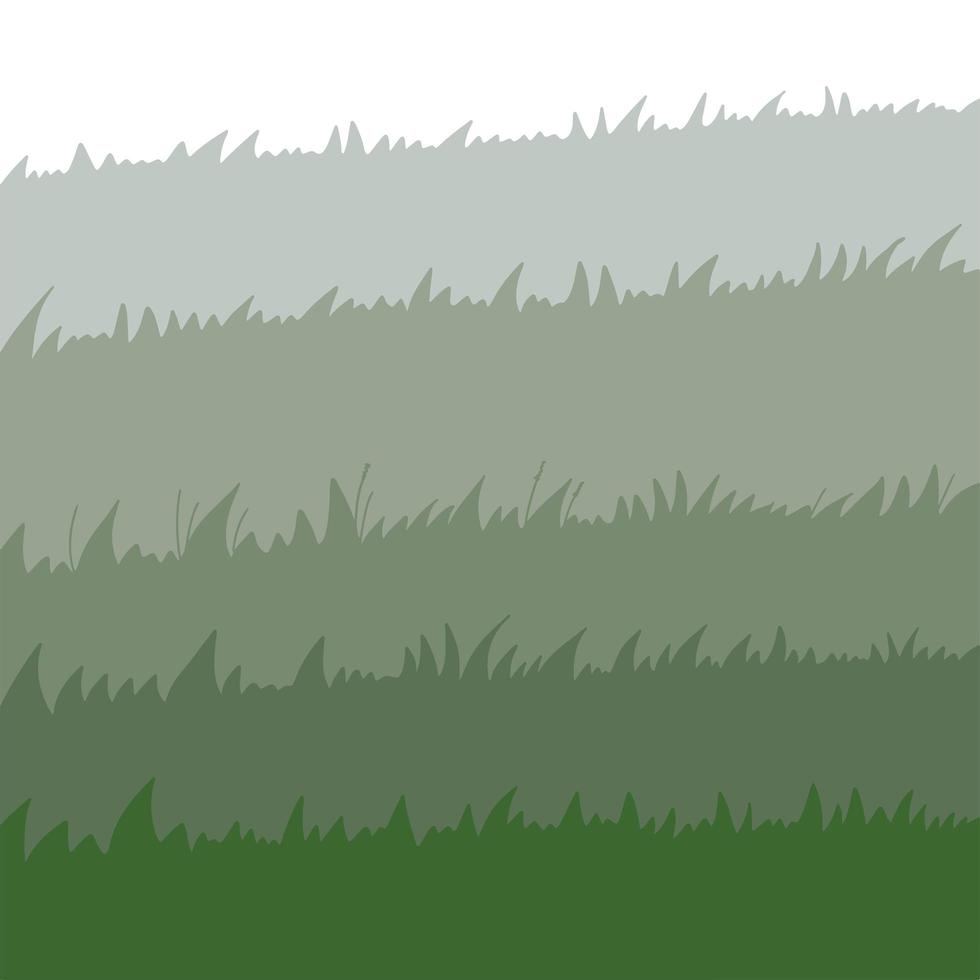 conjunto de bordes horizontales de hierba verde primavera. colección de hierba verde sobre fondo blanco. ilustración dibujada a mano vectorial plana. vector
