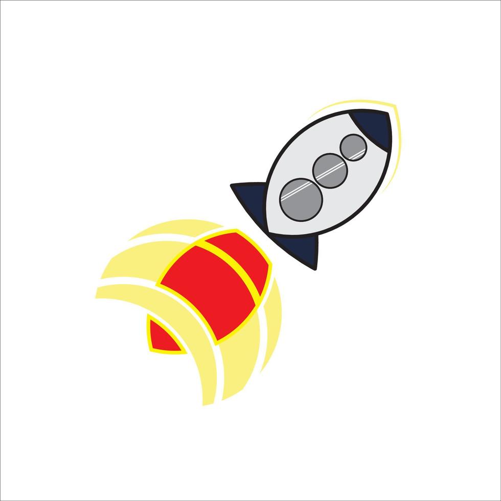 icon rocket logo design concept vector