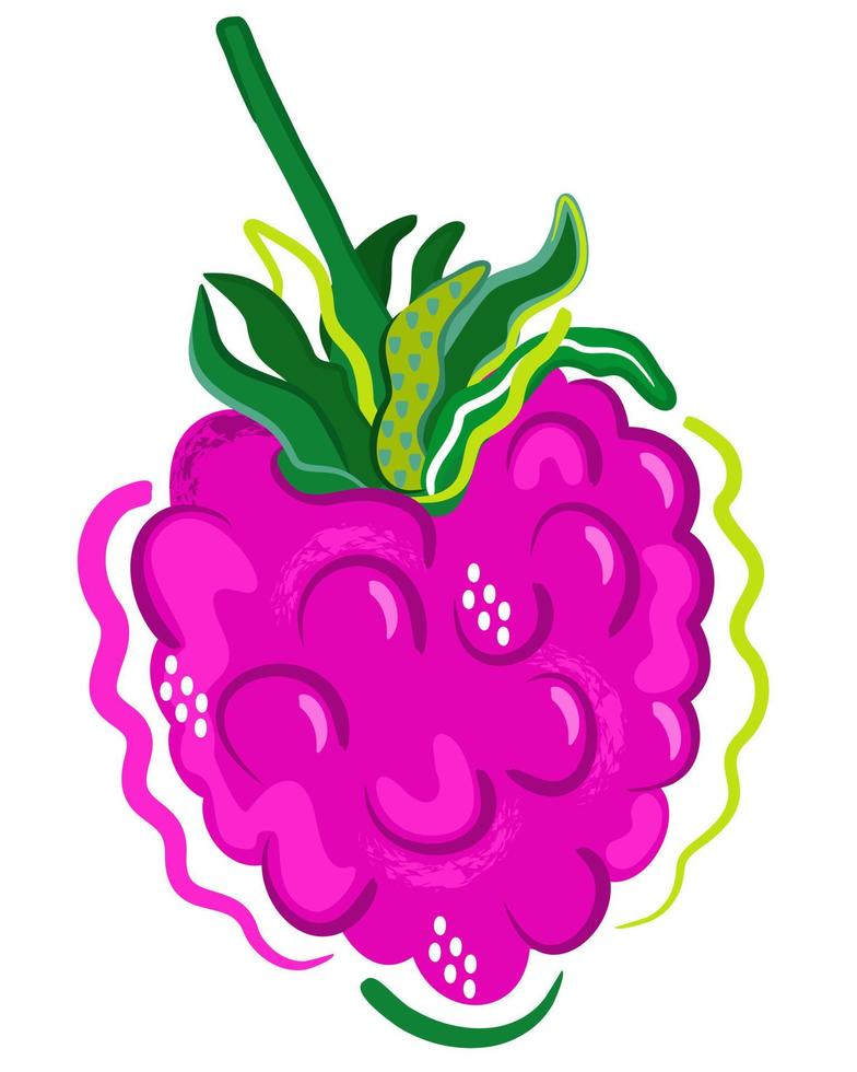 Bright vector isolated illustration of raspberry.