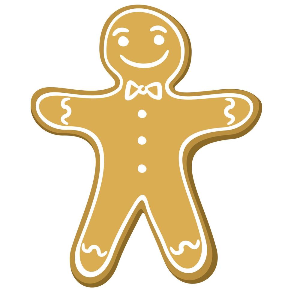 Cute illustration of tasty gingerbread man vector