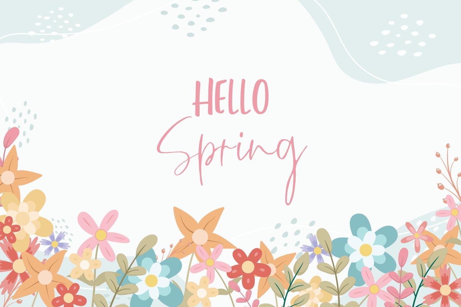Hand drawn spring flower background vector