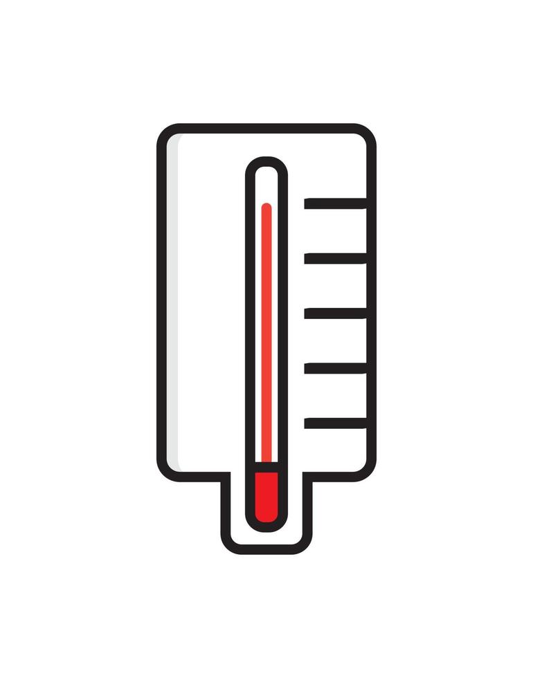 vector de icono de termómetro. el termómetro rojo muestra la temperatura alta del paciente. síntomas de coronavirus, fiebre, gripe.