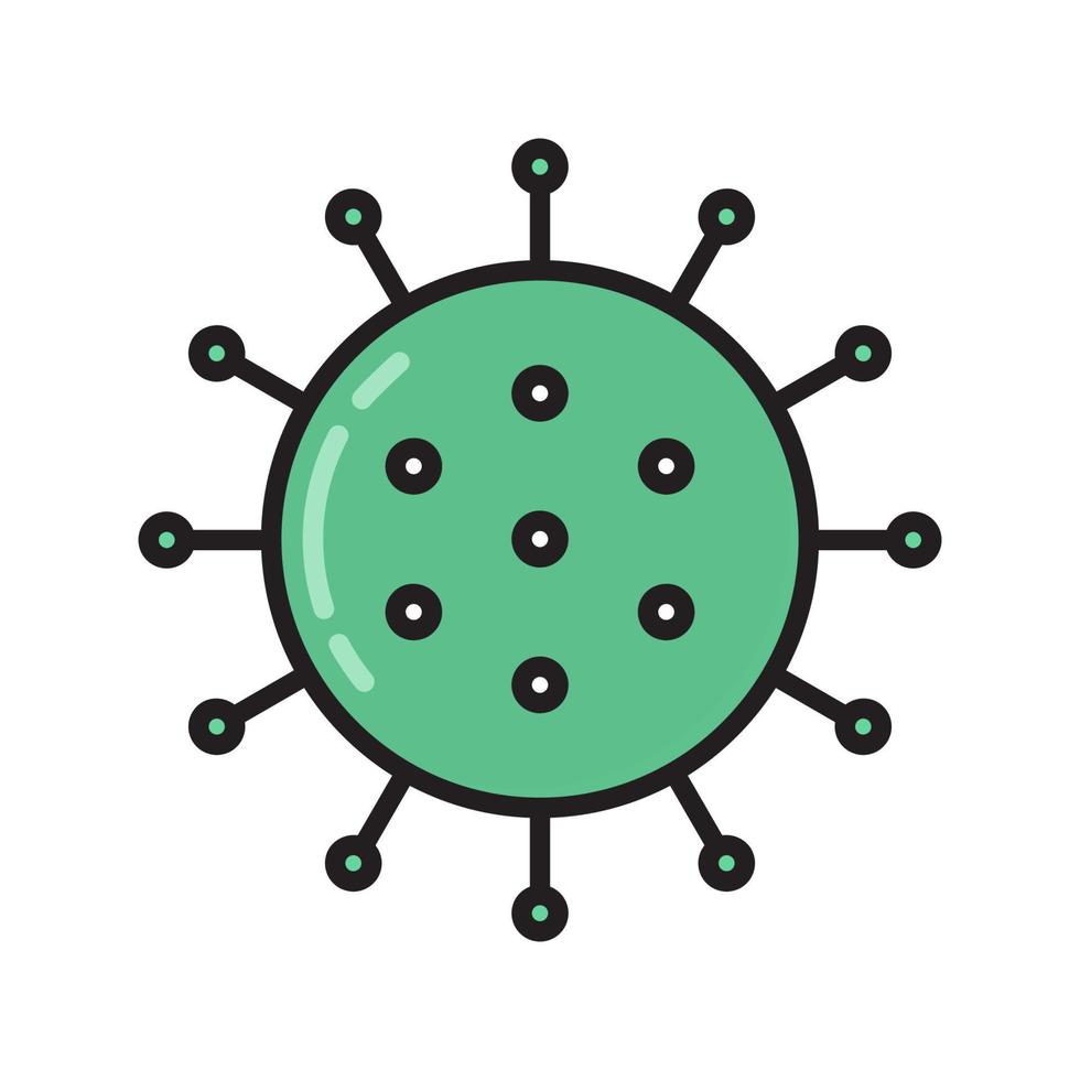 Virus icon vector in outline style. Bacteriological attack. Virology is a symbol for a medical, scientific website.