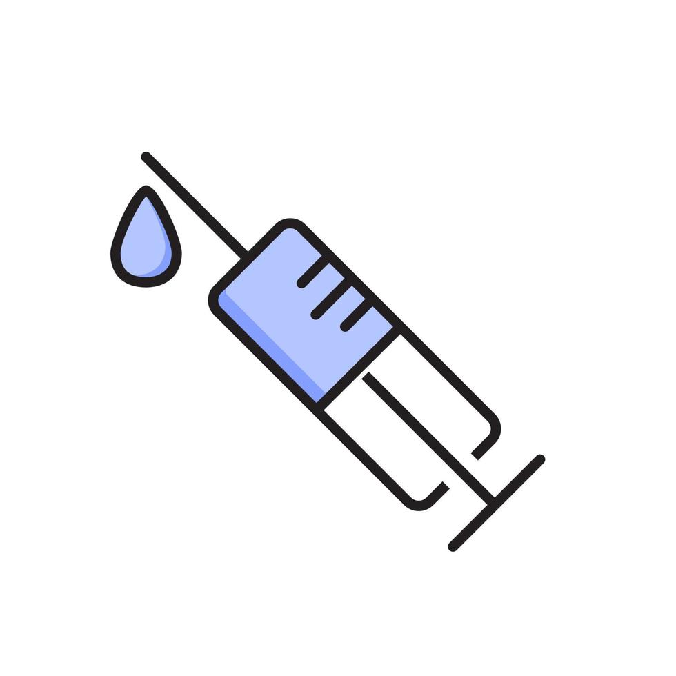 Syringe icon vector. Injection of a patient or vaccination against dangerous diseases to prevent an epidemic. vector