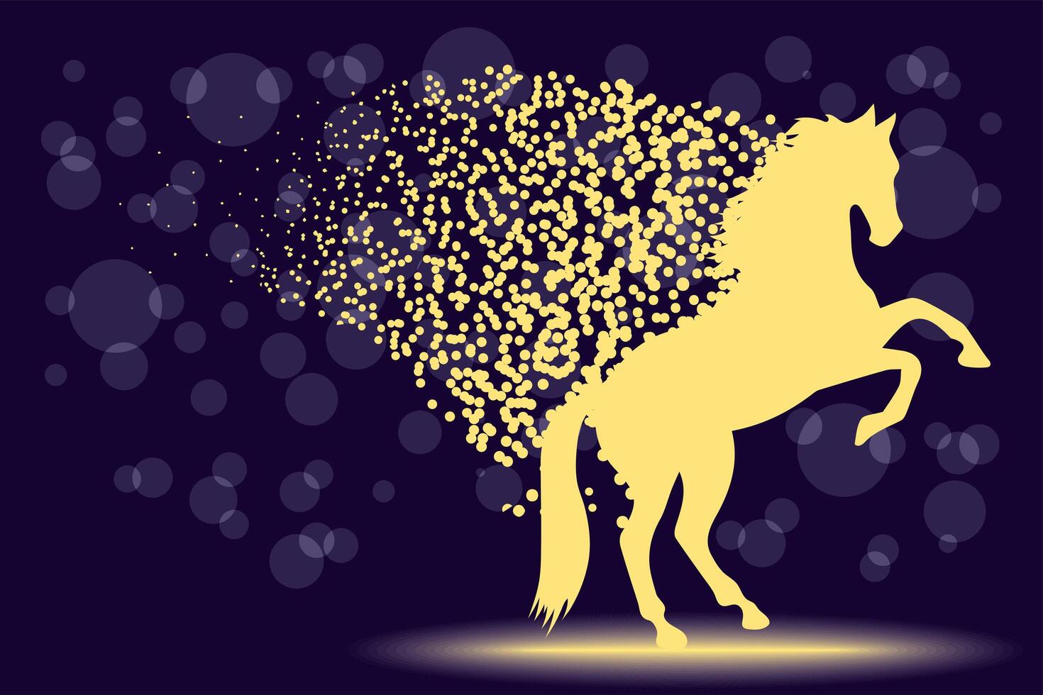 silueta de brillo de caballo vector