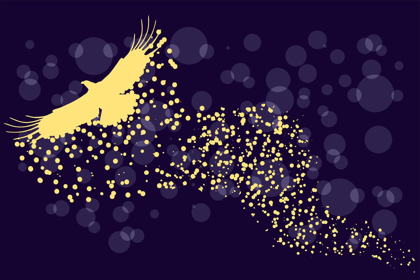 eagle shimmer silhouette vector