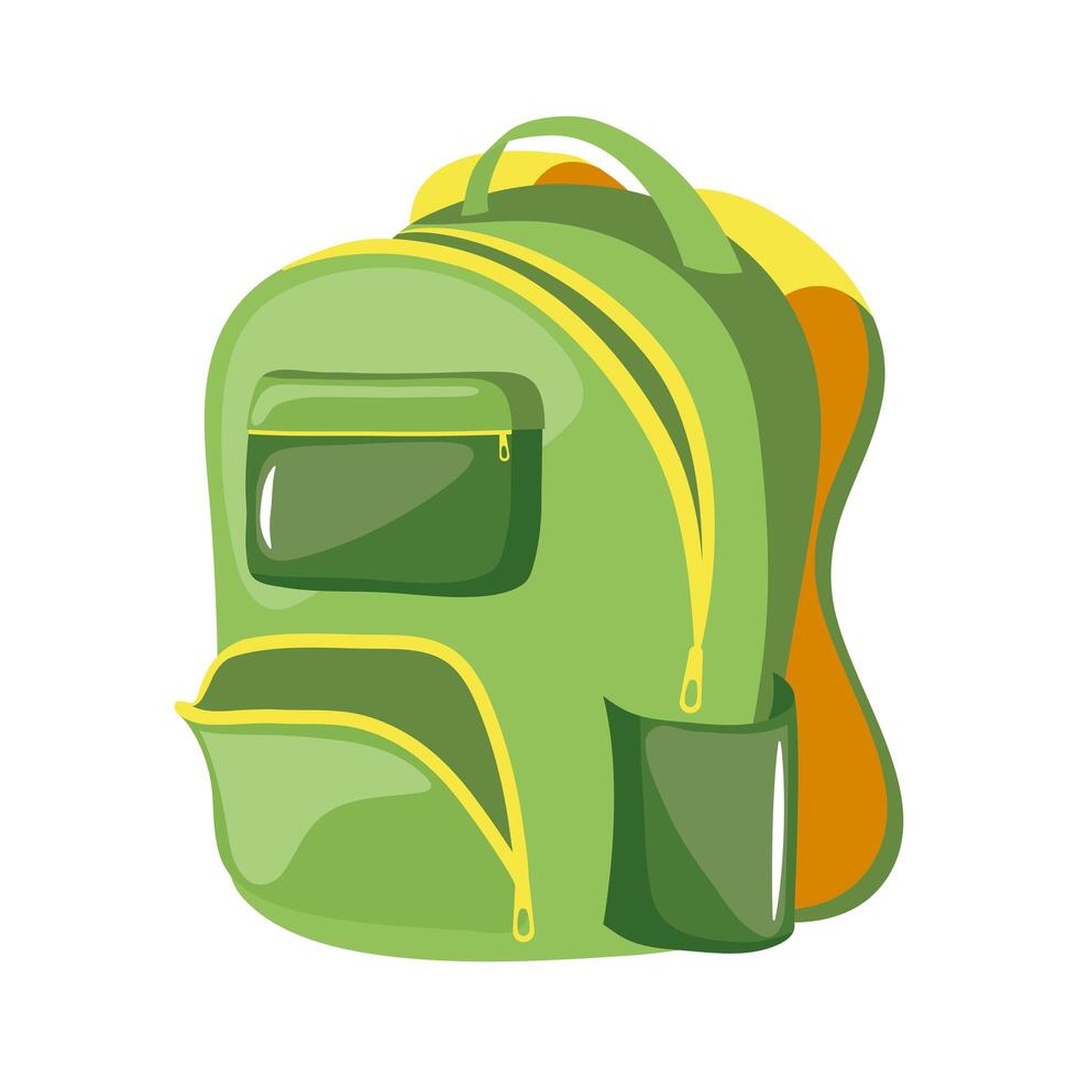 green schoolbag supply vector