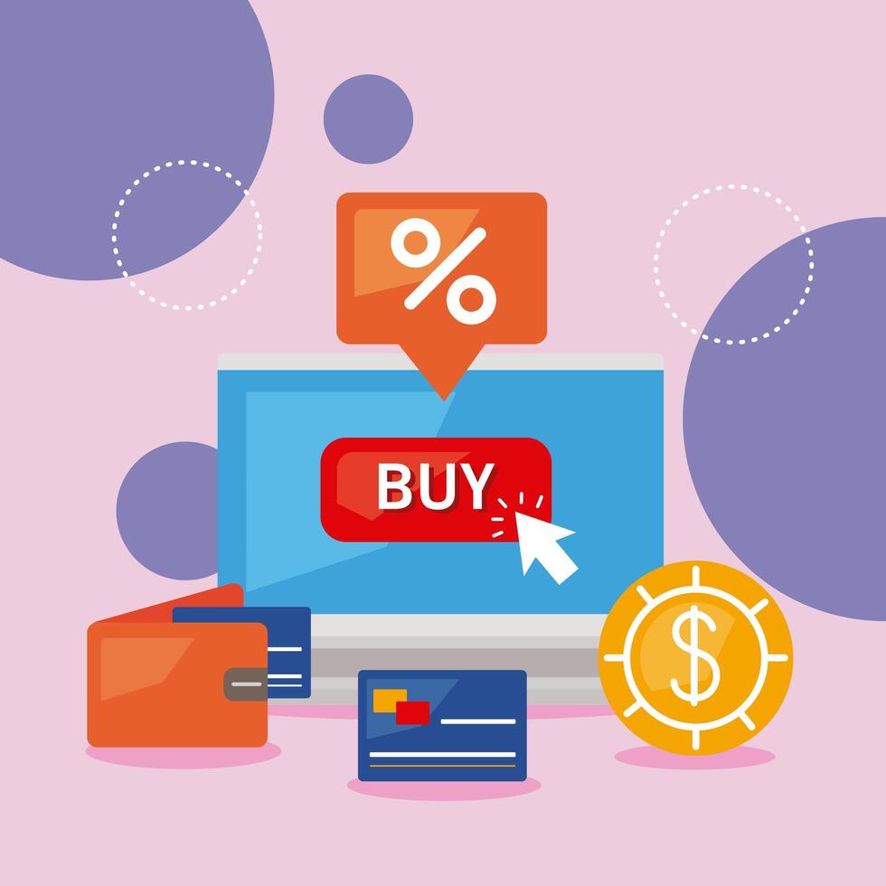 ecommerce business in desktop vector