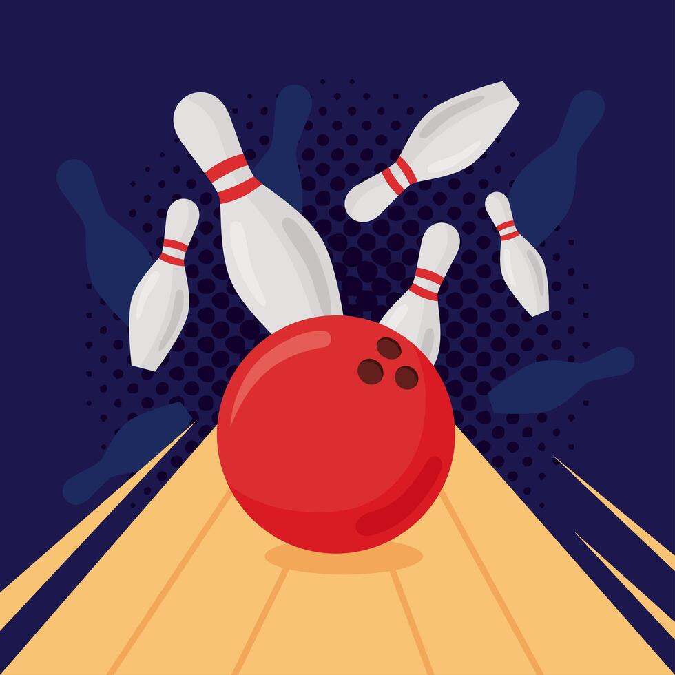 bowling strike game vector