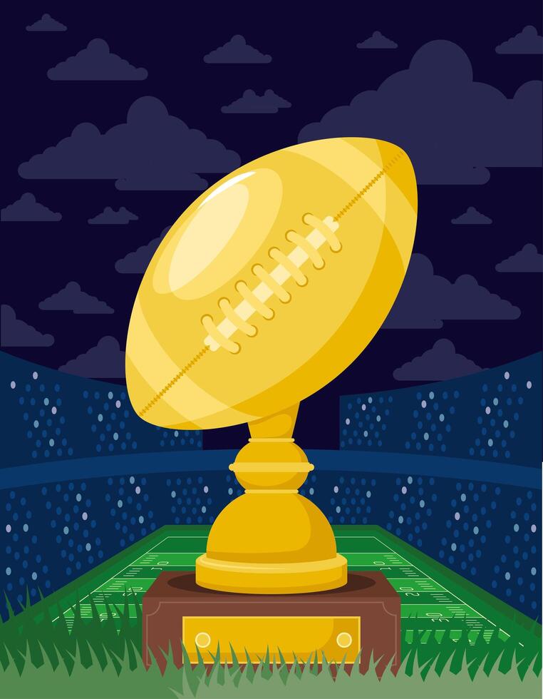 american football trophy in stadium vector