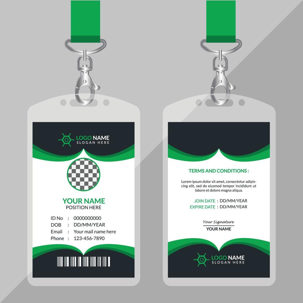 Modern ID Card Design Template vector