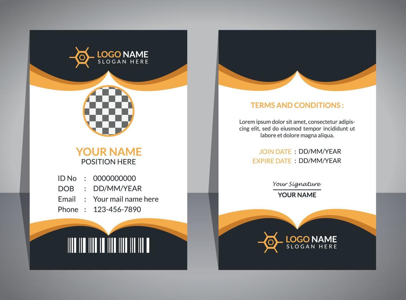 Creative ID Card Design Template vector