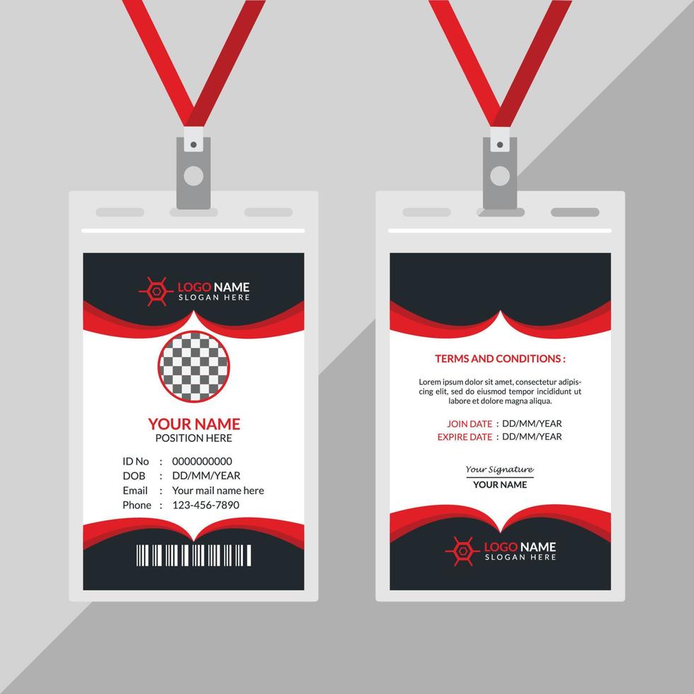 ID Card Design Template vector