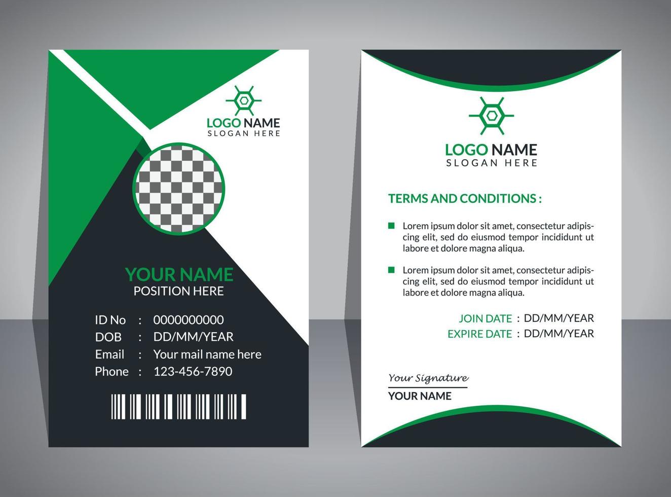 Creative ID Card Design Template vector