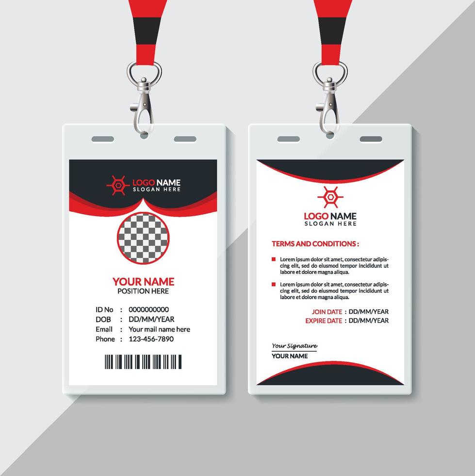 Professional ID Card Design Template vector