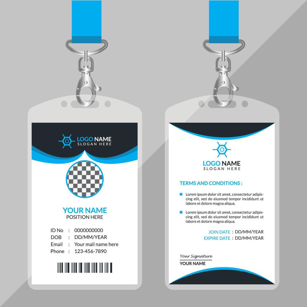 ID Card Design Template vector