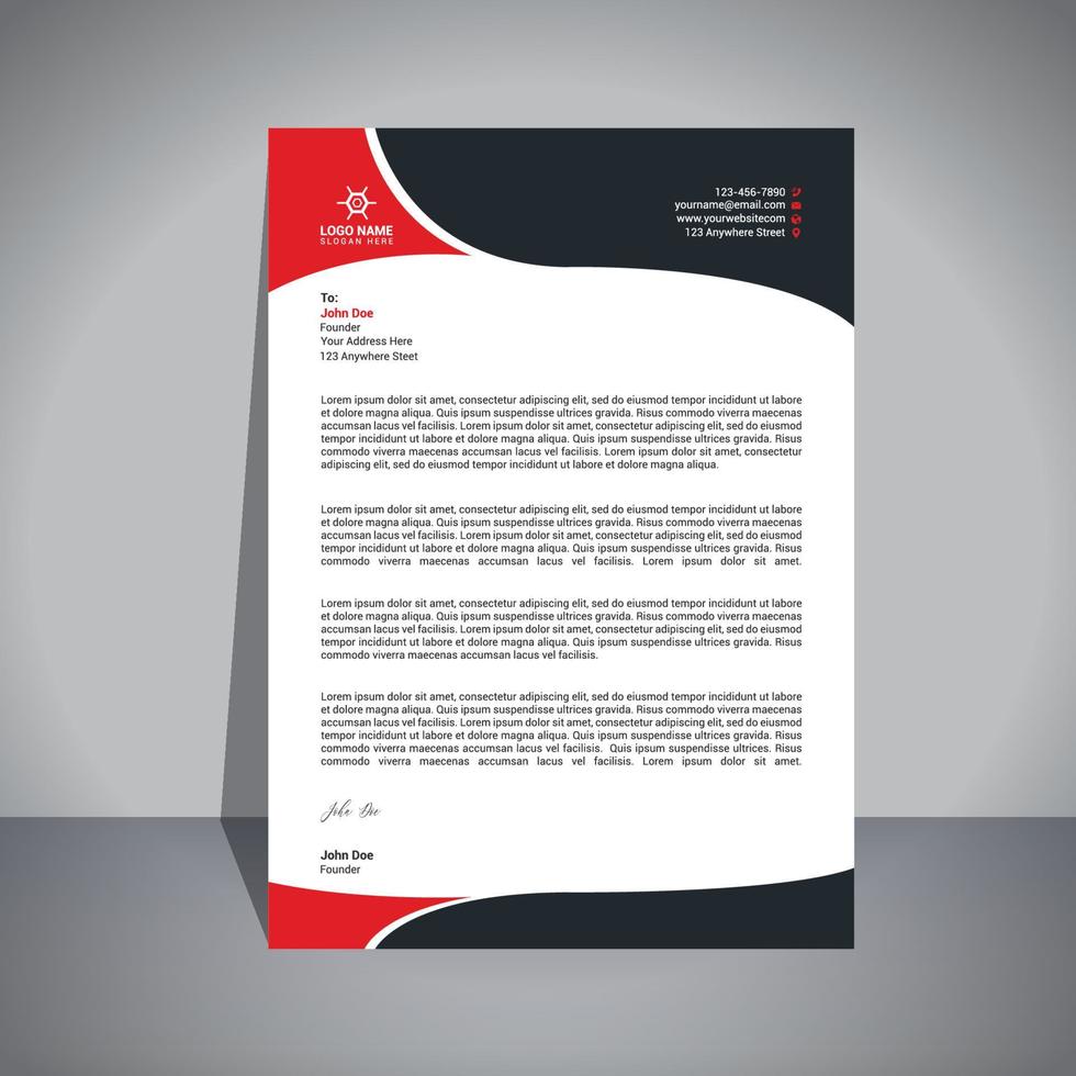 Creative letterhead design template vector