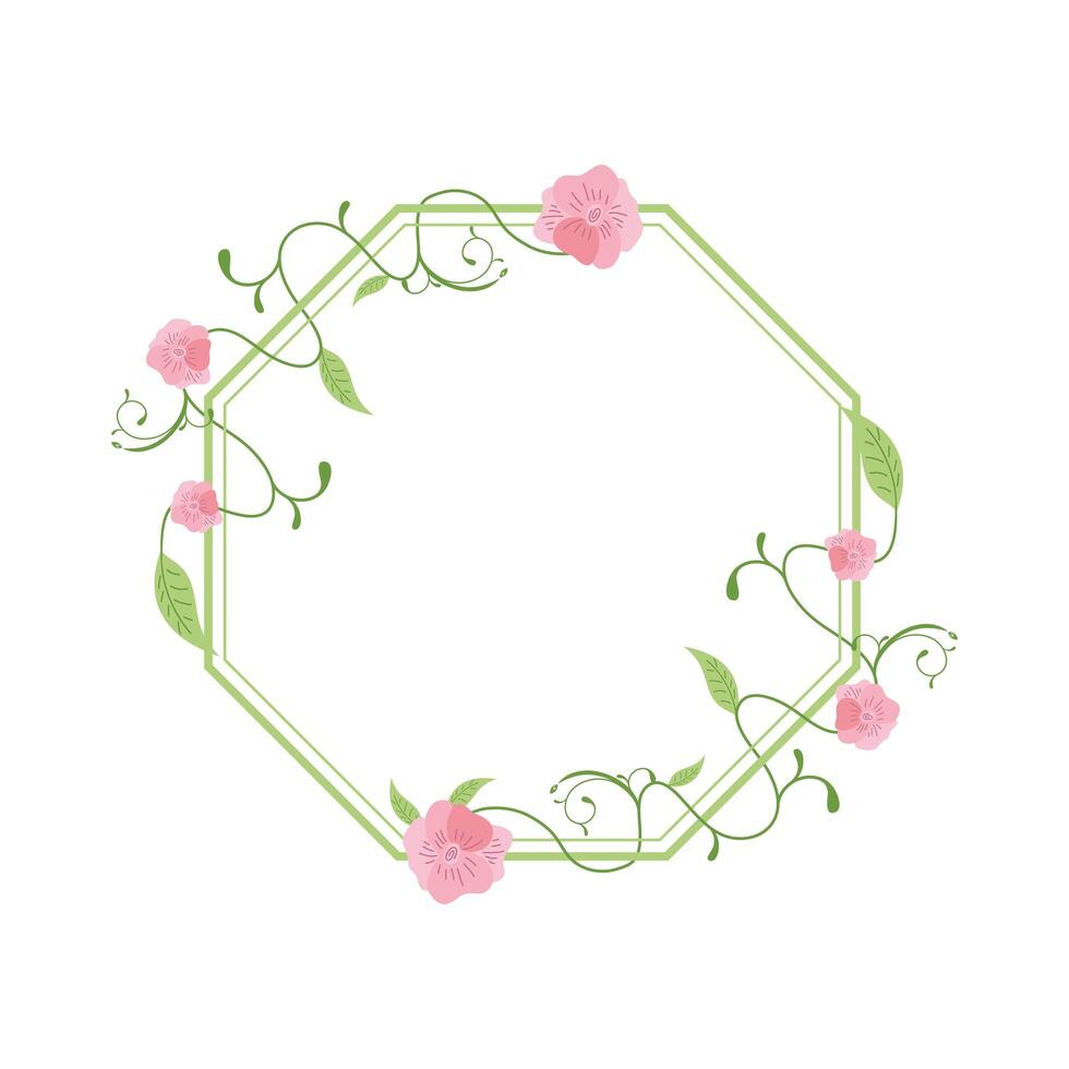 wreath roses frame vector