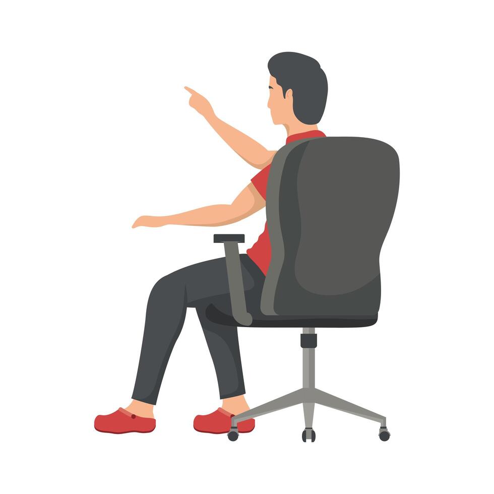 man seated in chair vector
