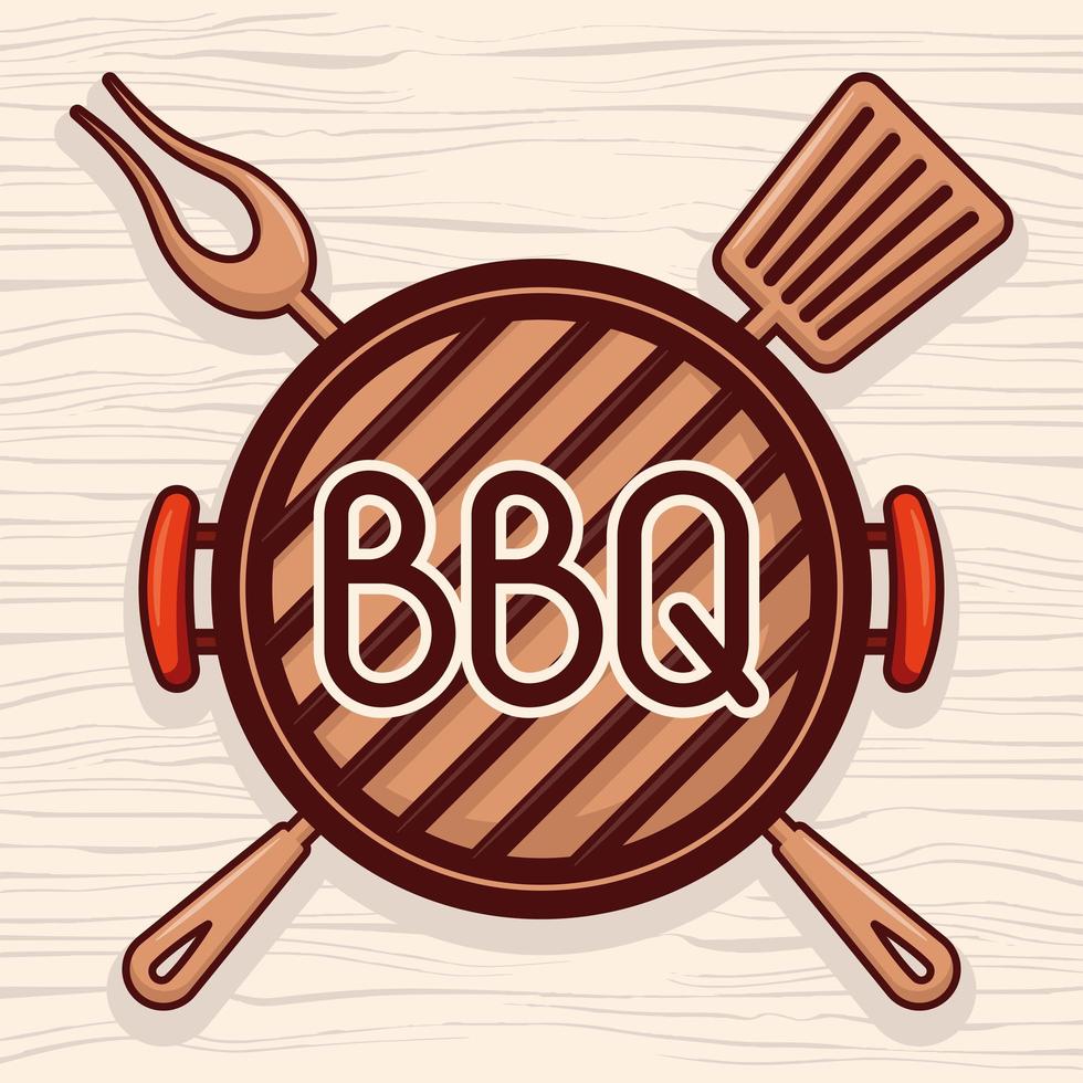 bbq oven and utensil vector