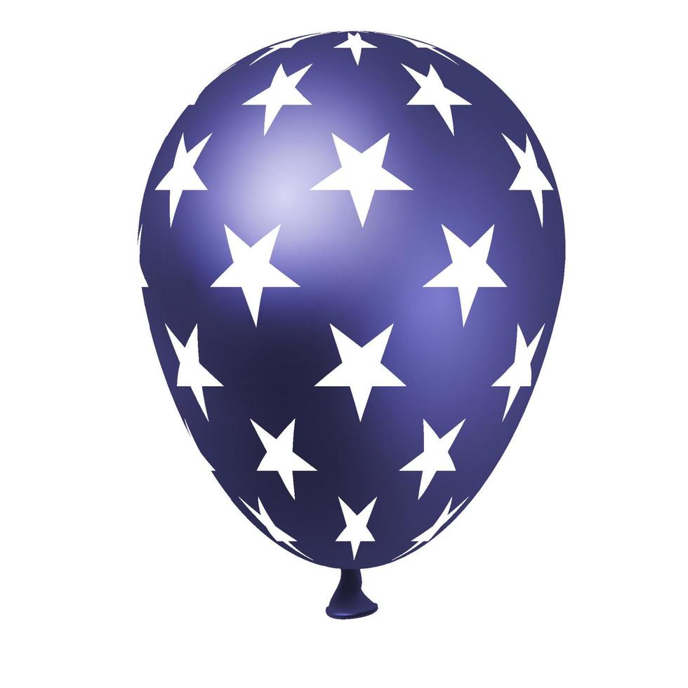 Balloon with USA flag pattern. vector