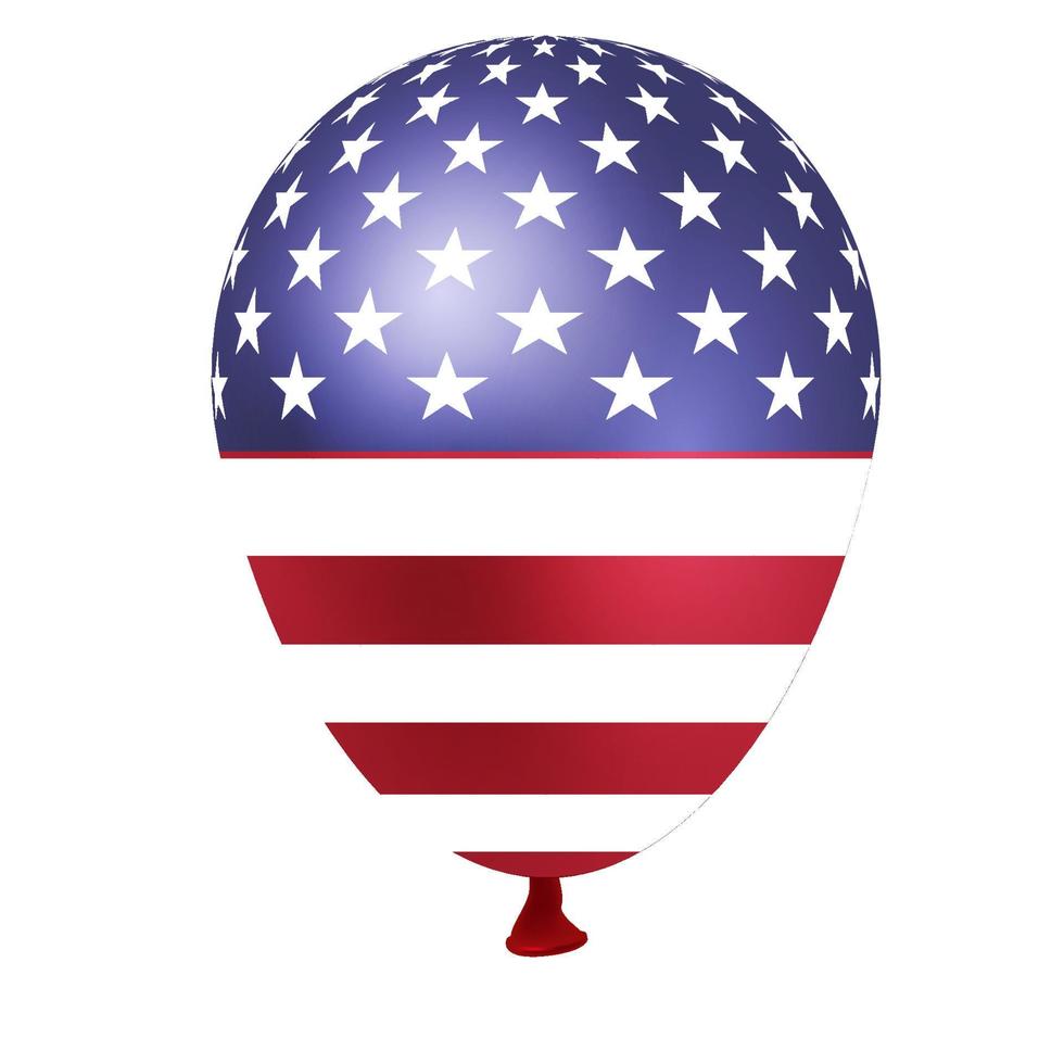 Balloon with USA flag pattern. vector