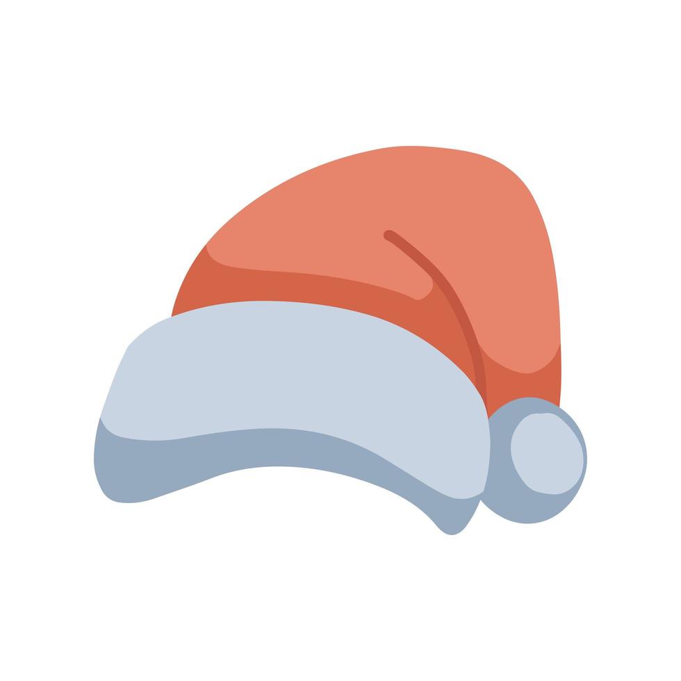 icono de sombrero rojo de santa claus de navidad. elemento aislado a mano alzada. ilustración plana vectorial. solo 5 colores - fácil de volver a colorear. vector