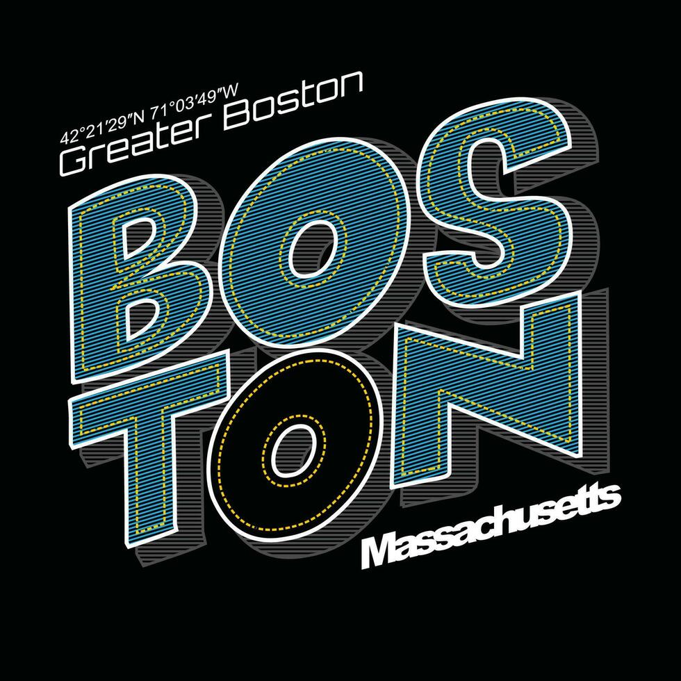 Boston element of men fashion and modern city in typography graphic design.Vector illustration. vector