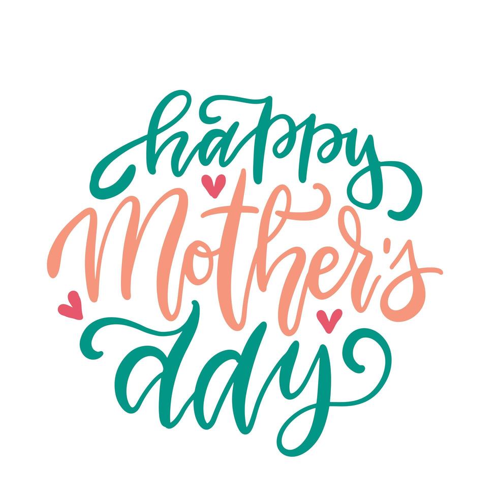 Happy Mother s Day - elegant lettering concept in round shape. Calligraphy vector text background for Mother s Day